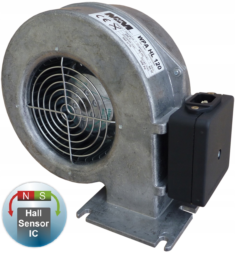 Ventilátor WPA HL 120 dúchadlo časť. Hallova kormidlo zPID