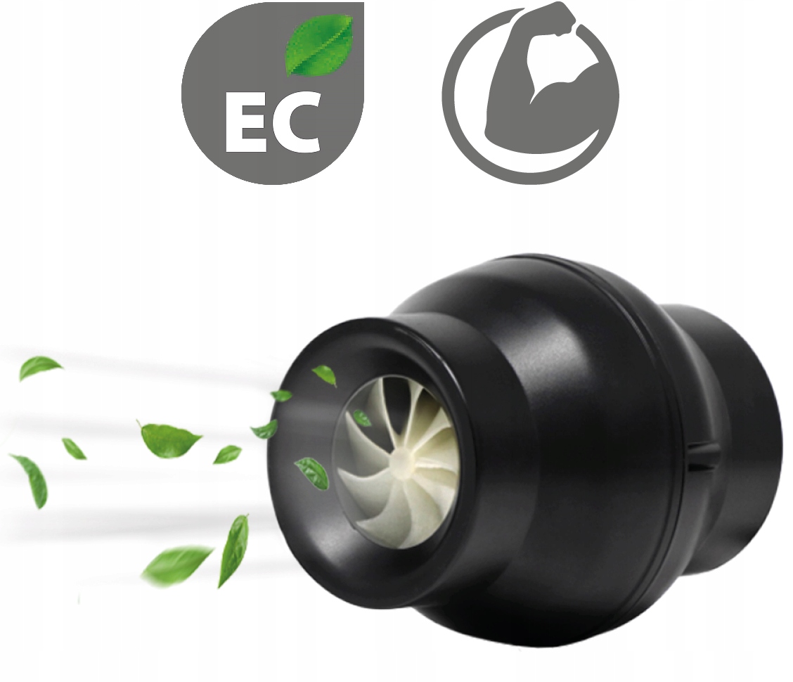 Kúpeľnový ventilátor - Výfuk potrubného ventilátora 100 EC growbox 945Pa