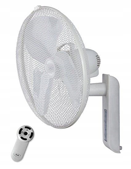 Ventilátor - Nástenný ventilátor 50W chrtík biely, diaľkové ovládanie