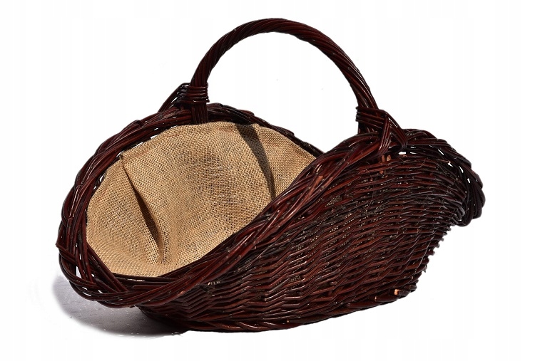 Stojan, kôš na drevo Prútený drevený kôš do krbu 65 cm