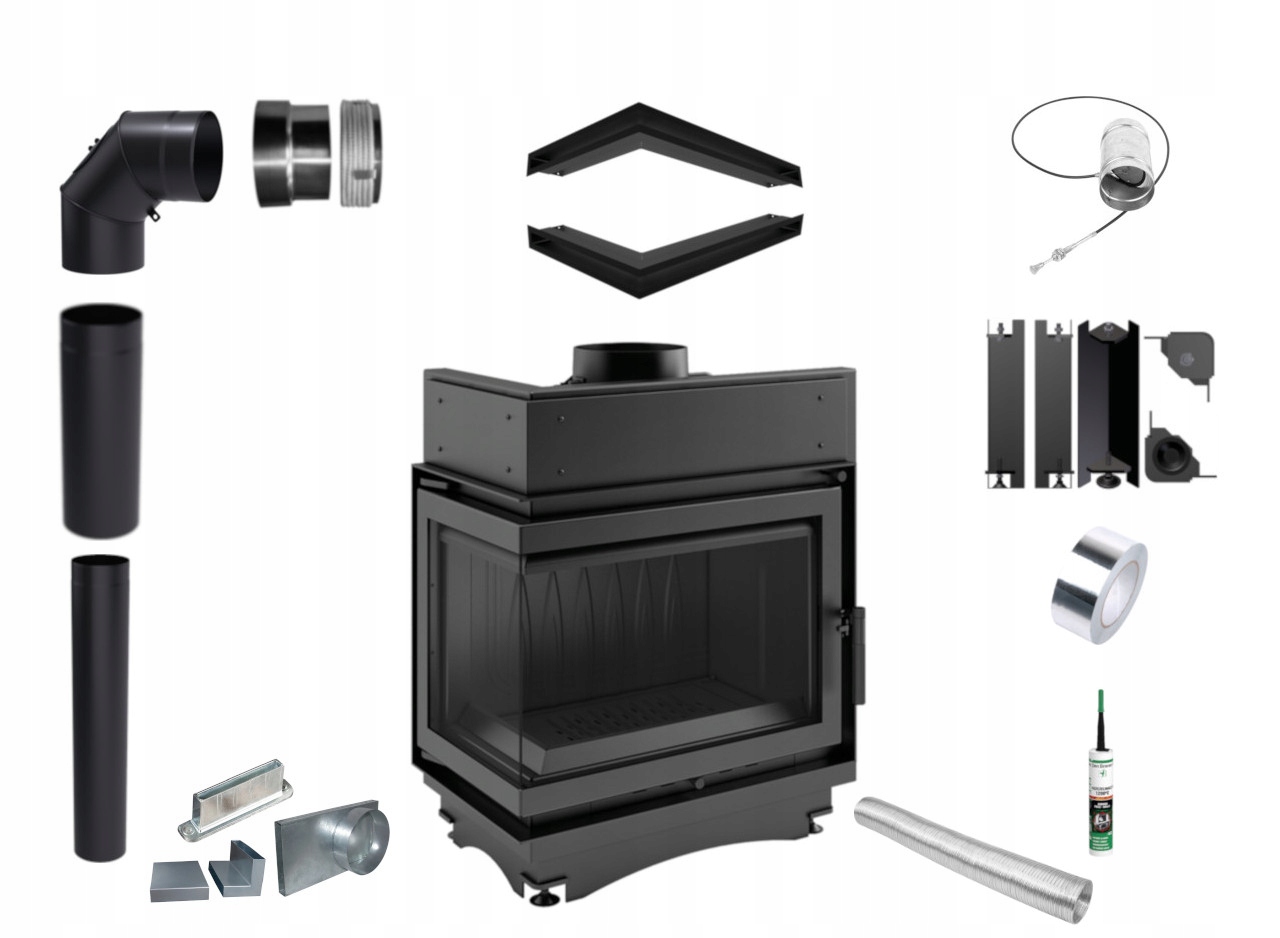 Krbová vložka - Rohová krbová vložka MAJA 8 vľavo BS INLET KIT