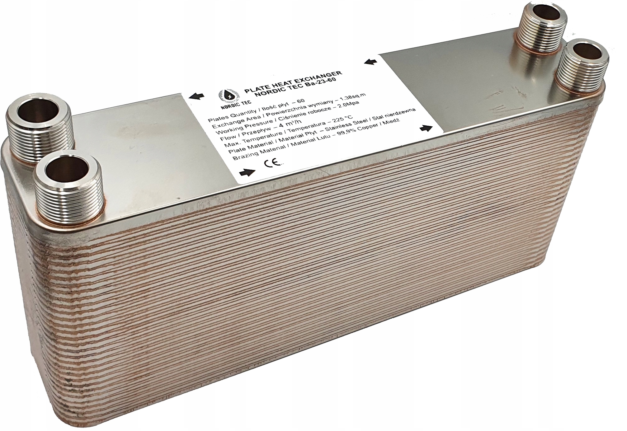 65kW výmenník tepla 60-platňový 3/4 NORDIC Tec