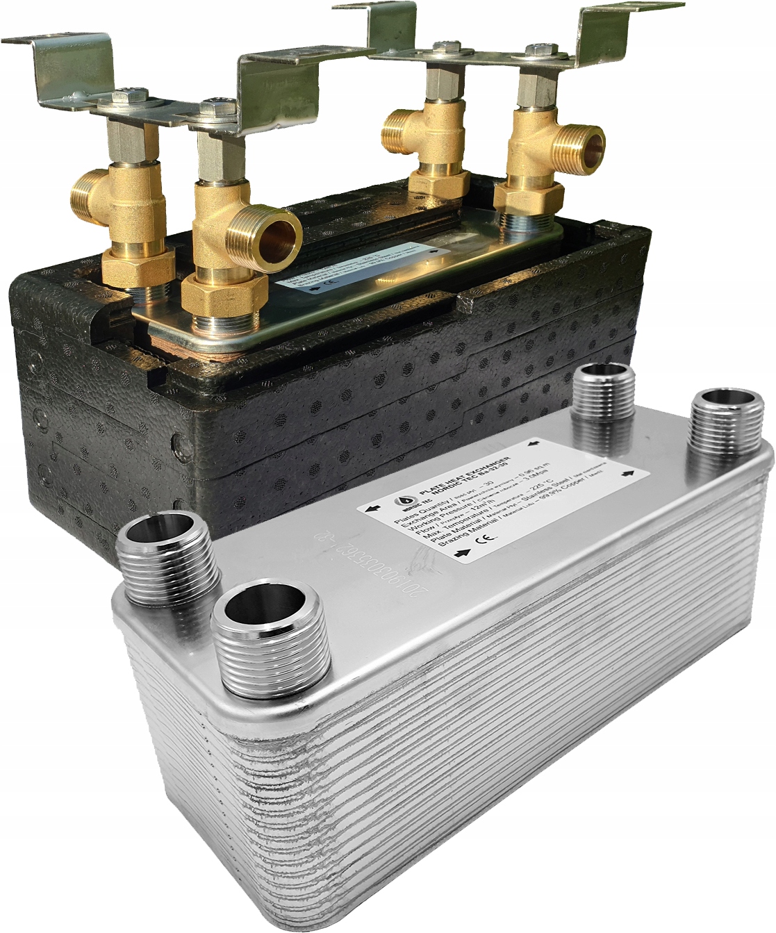 Výmenník tepla NT 1 1/4 '110kW + prípojka + Izo