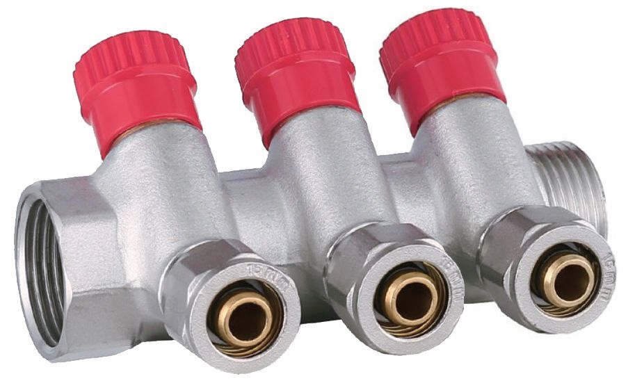 X-HOME PEX DISTRIBÚTOR 1” x 16 mm 3 OBVODY SEKCIE TEPLEJ VODY PRE TEPLÚ VODU MONO