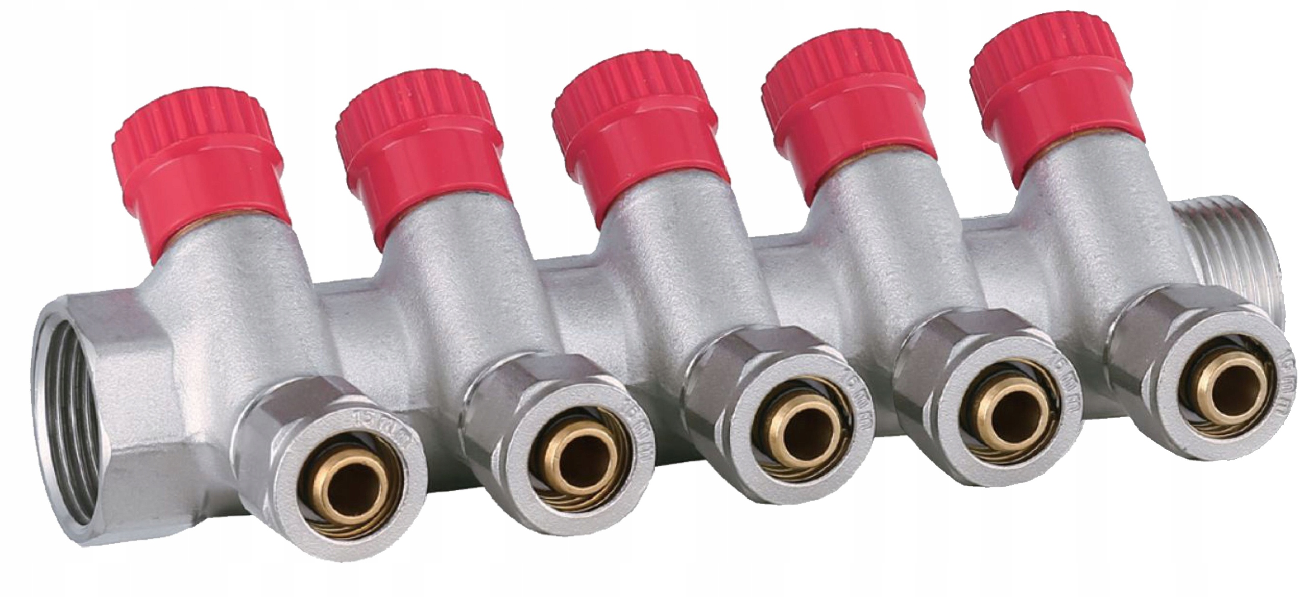X-HOME PEX DISTRIBÚTOR 1” x 16 mm 5 OBVODOV SEKCIE TEPLEJ VODY PRE TEPLÚ VODU MONO