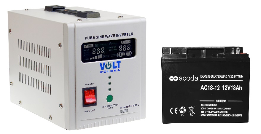 Núdzové napájanie sinus ups CO 12 v 800 W 18AH 230 v