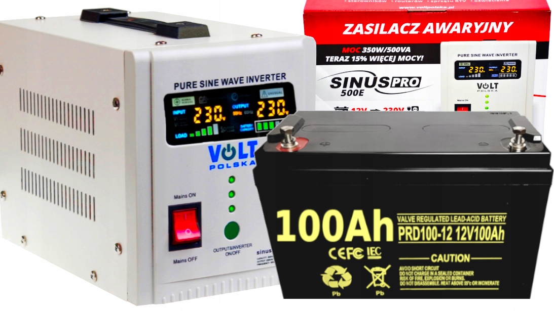 Núdzové napájanie napájanie sínus 500 W prevádzka DO 40 hodín