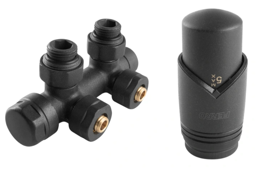 Kombinovaný ventil THERMOSTAT 50mm FERRO ČIERNY GRAFIT