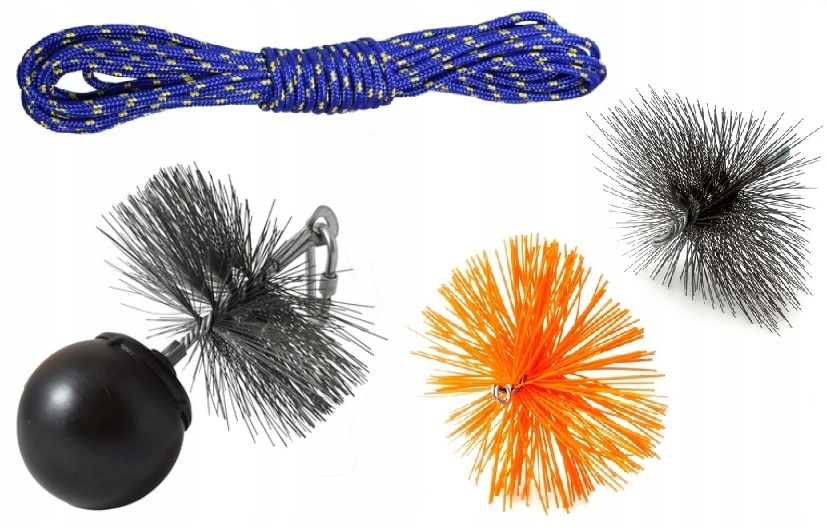 Na čistenie krbu ZOSTAVA - SÚPRAVA NA ČISTENIE KOMÍNOV, LOŽISKO 2,5 kg Lano 15M