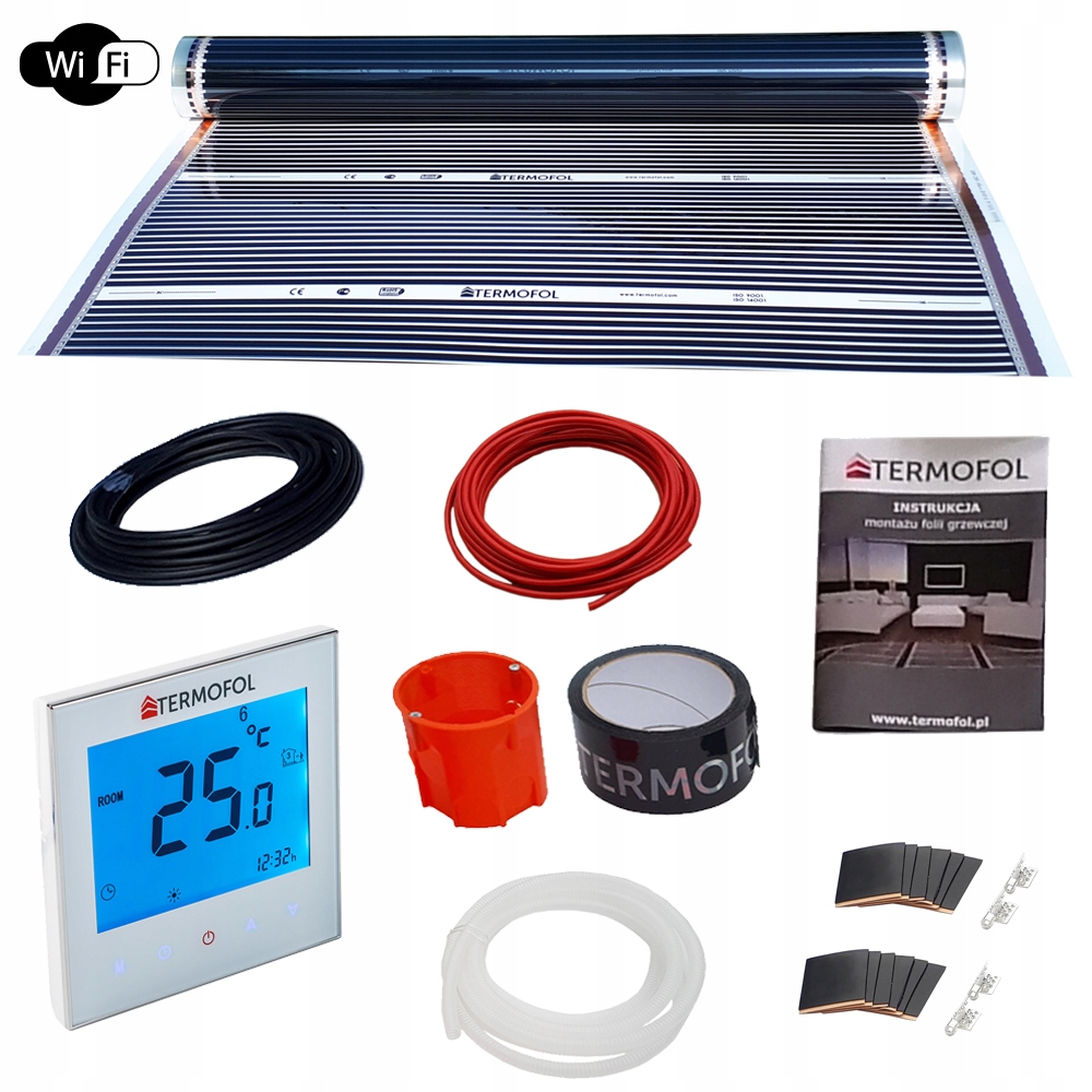 Súprava na vykurovanie filmov mat 140 W / m2 + wifi – 23 m2
