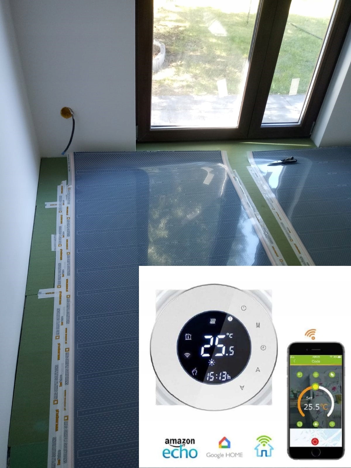 Wifi dotyková súprava fólia vyhrievací mat 45 m2-80 w