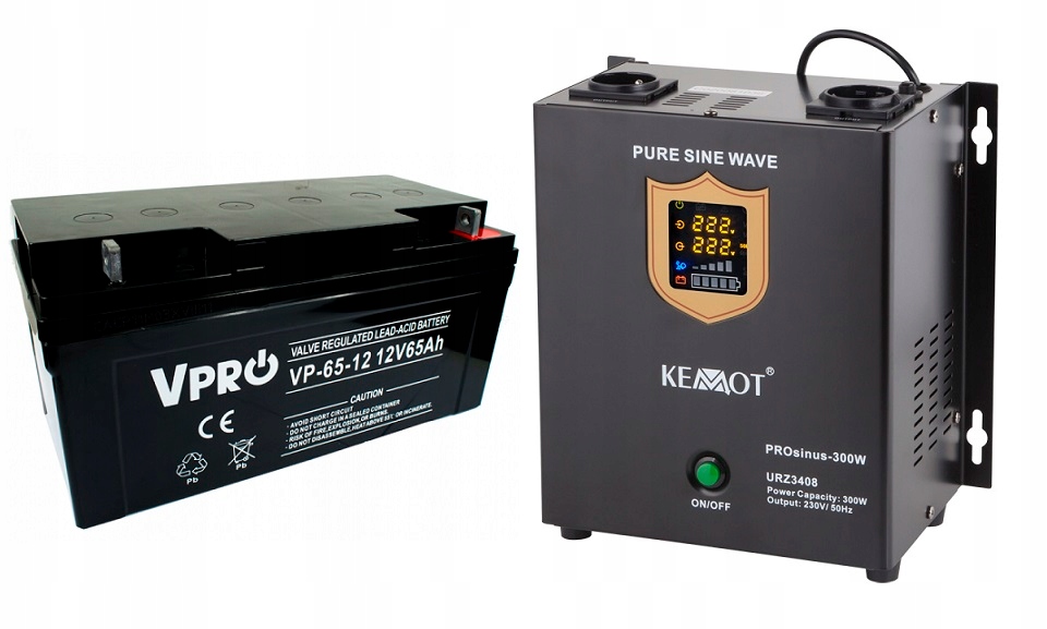 Zdroj nepretržitého napájania sínusový 500 W pre pec + 65Ah