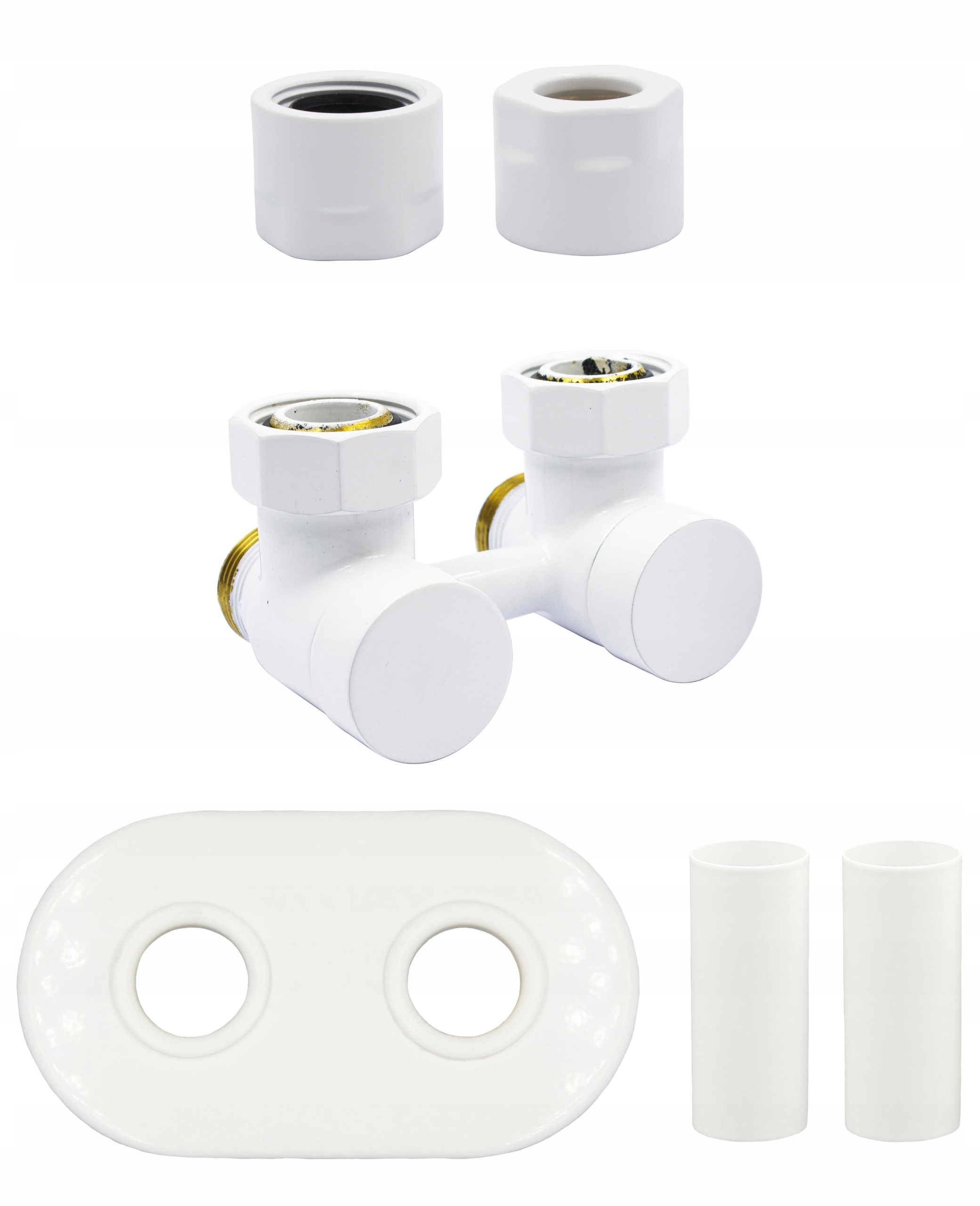 EXKLUZÍVNY 50mm biely ventil + Cu konektory + rozety