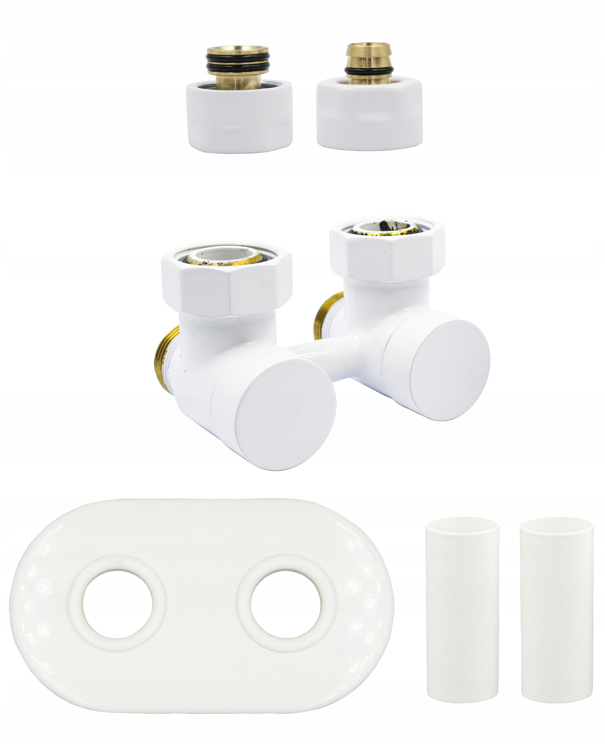 EXKLUZÍVNY 50mm biely ventil + spojky PEX + rozety