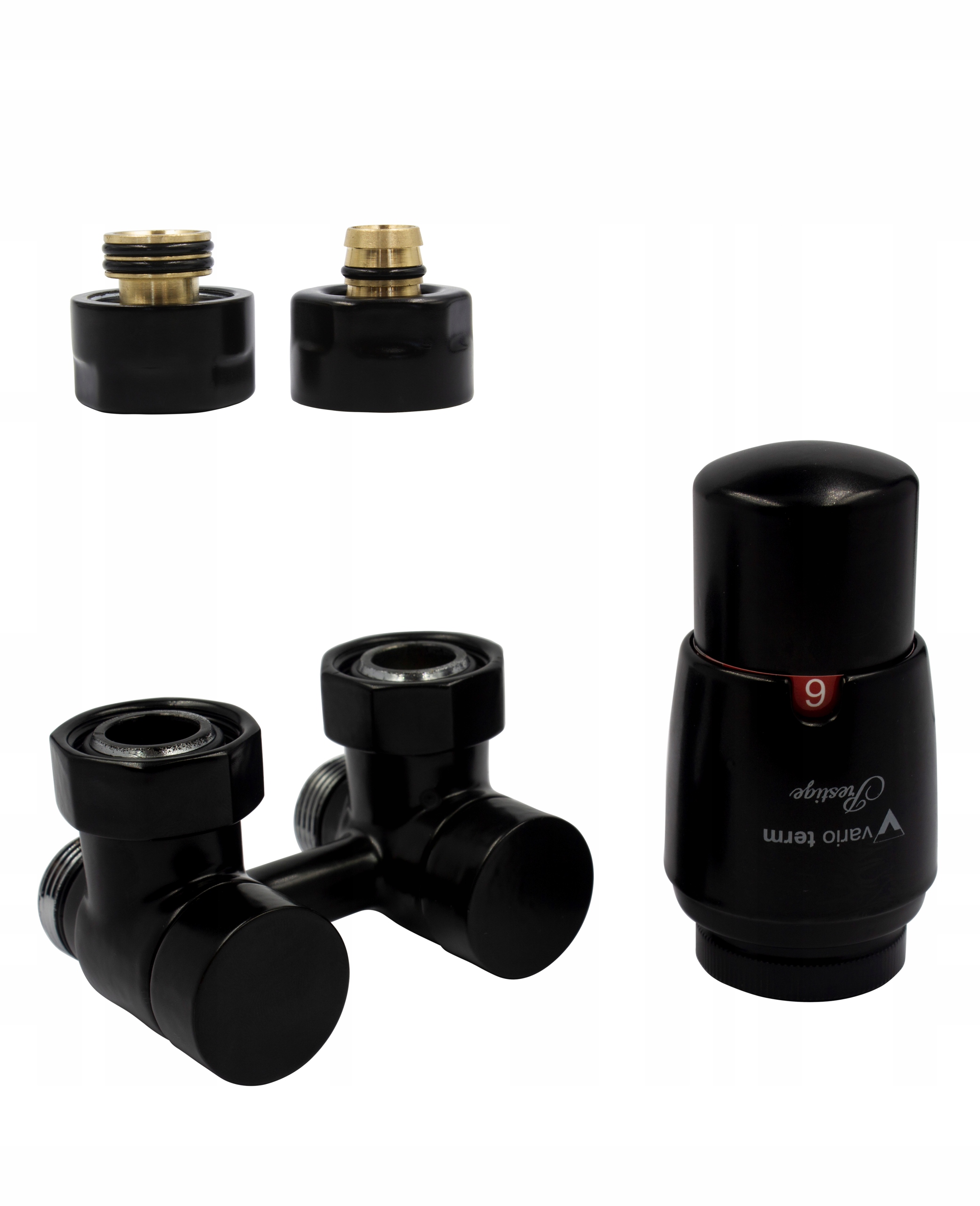 EXKLUZÍVNE 50mm čierny matný ventil + hlava + PEX16mm