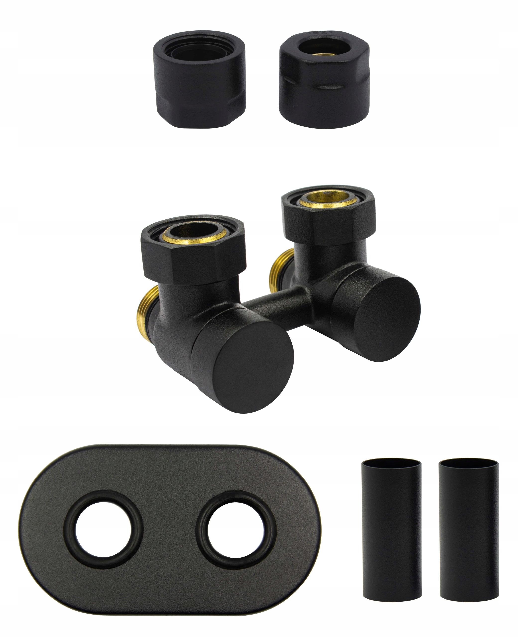 EXKLUZÍVNE 50mm čierny ventil str. + Cu + rozety