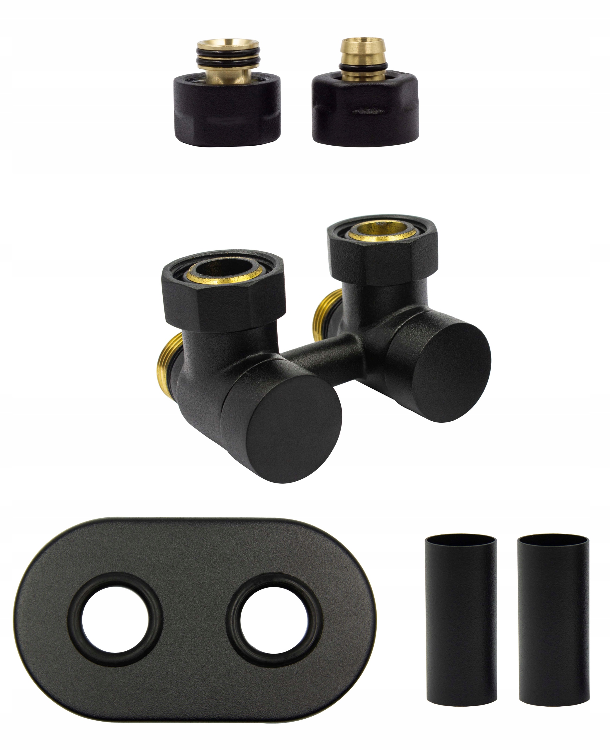 EXKLUZÍVNE 50mm čierny ventil str. + PEX + rozety