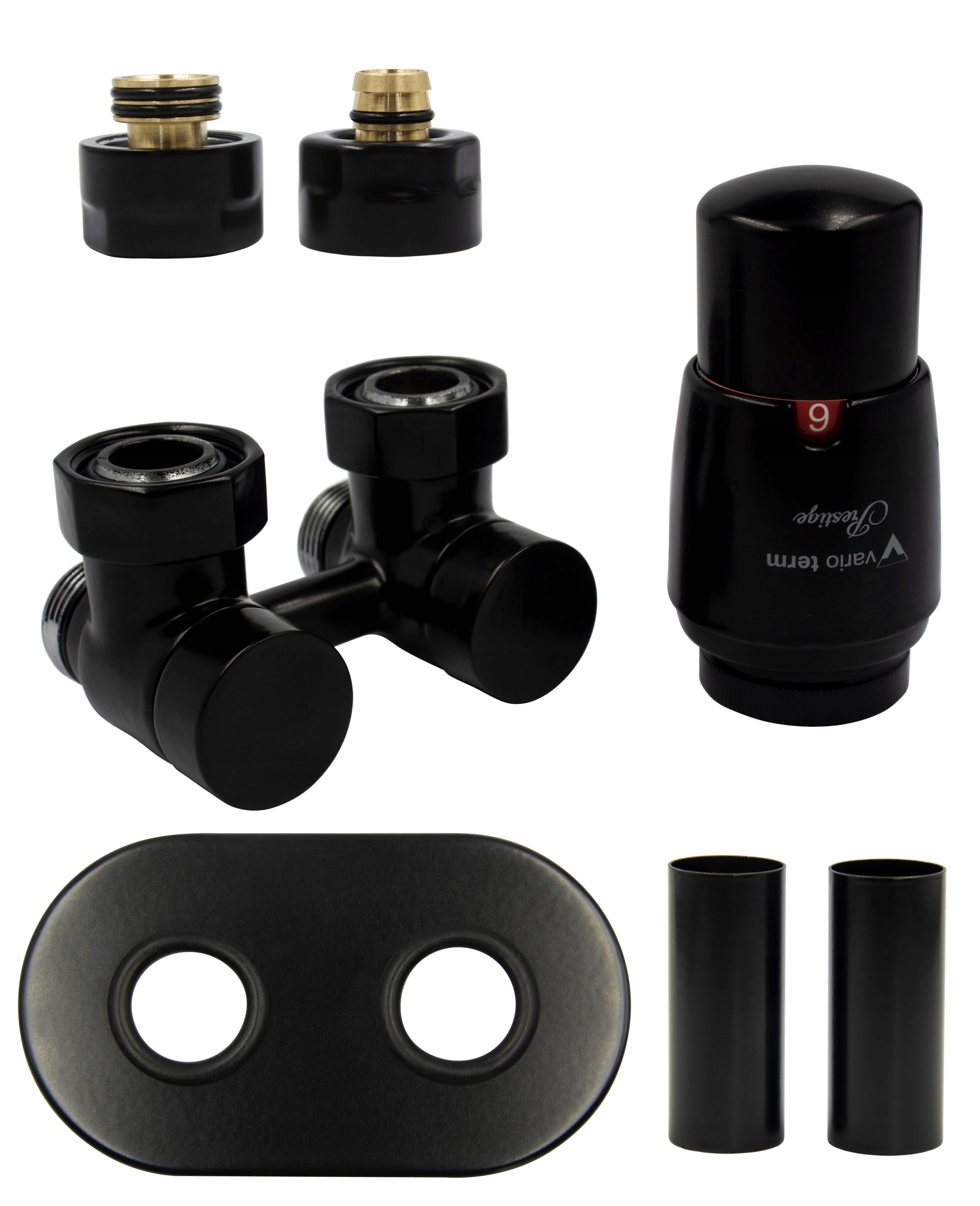 Exkluzívny ventil 50 mm čierna matná + hlava + zlý Pex + veľkosť