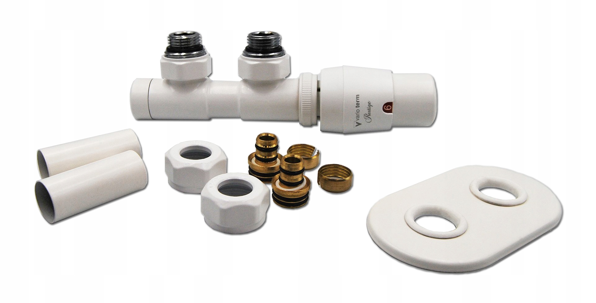 Rohový ventil PEX Grz Twin Duo 50 mm biely mat PRAVÝ