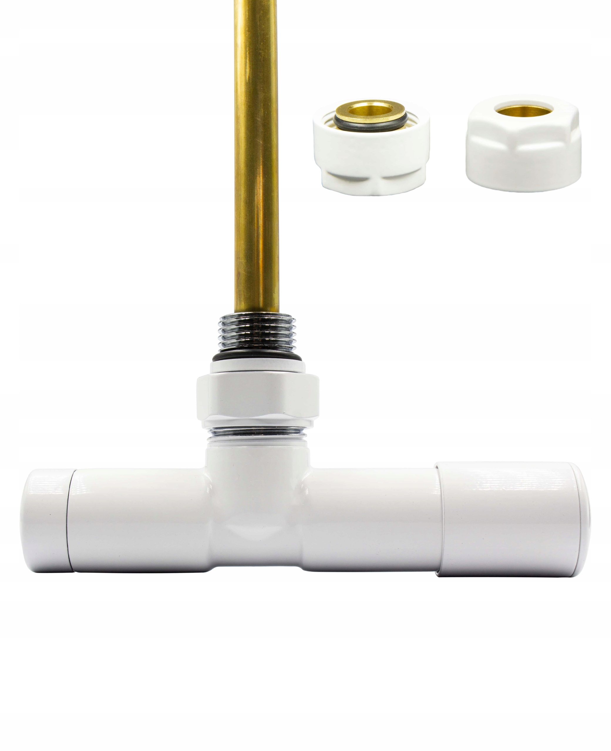 Rohový ventil reg Unico biely 50mm + Cu15 pravý
