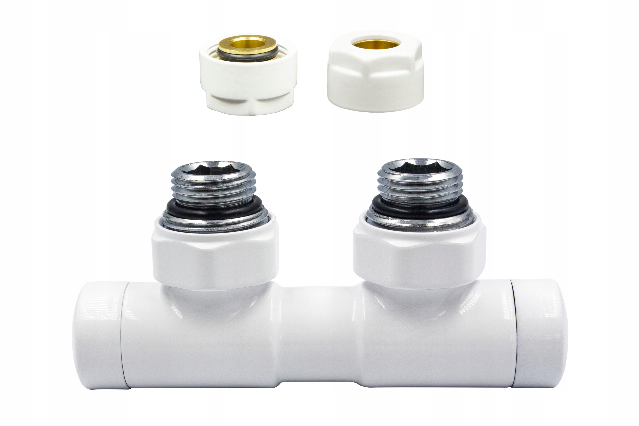 Uzatvárací ventil Dvojčatá biely 50mm + Cu 15mm
