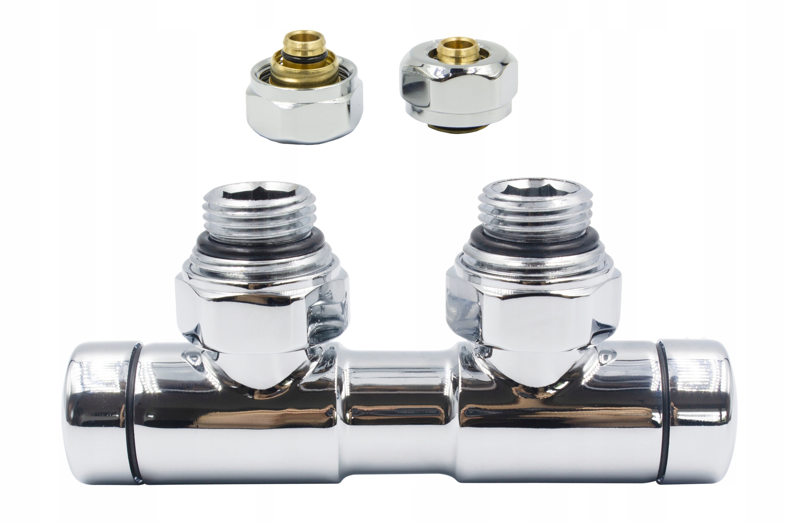 Chrómový uzatvárací ventil pre dvojčatá 50mm + PEX16