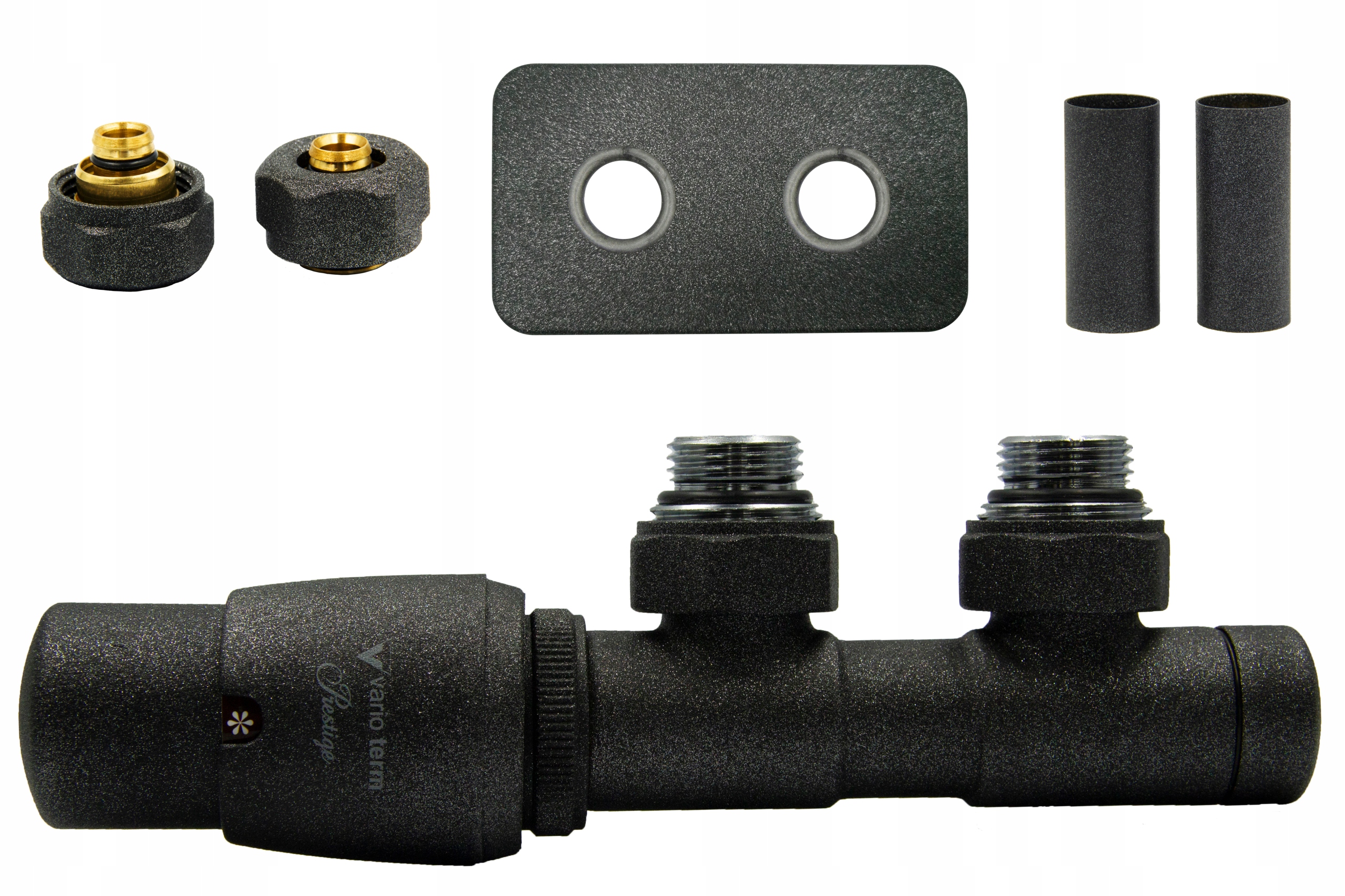 Termo ventil Twins 50mm antracit + PEX konektory + rozeta