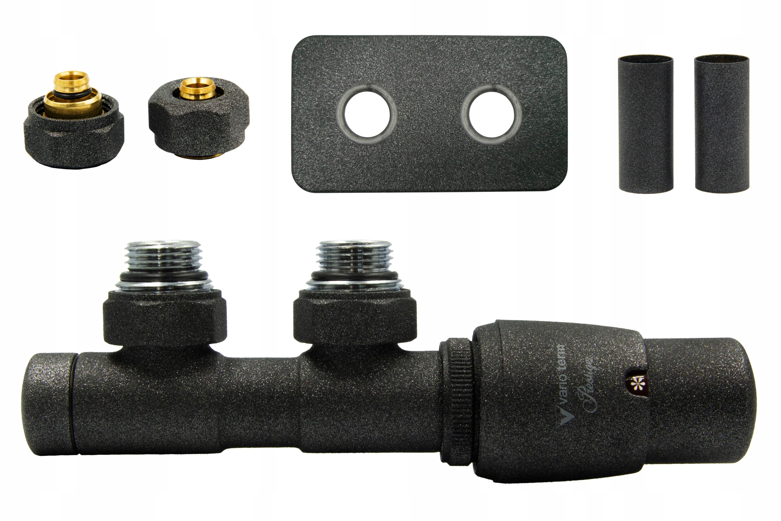 Termo ventil Twins 50mm antracit + PEX konektory + rosetPR