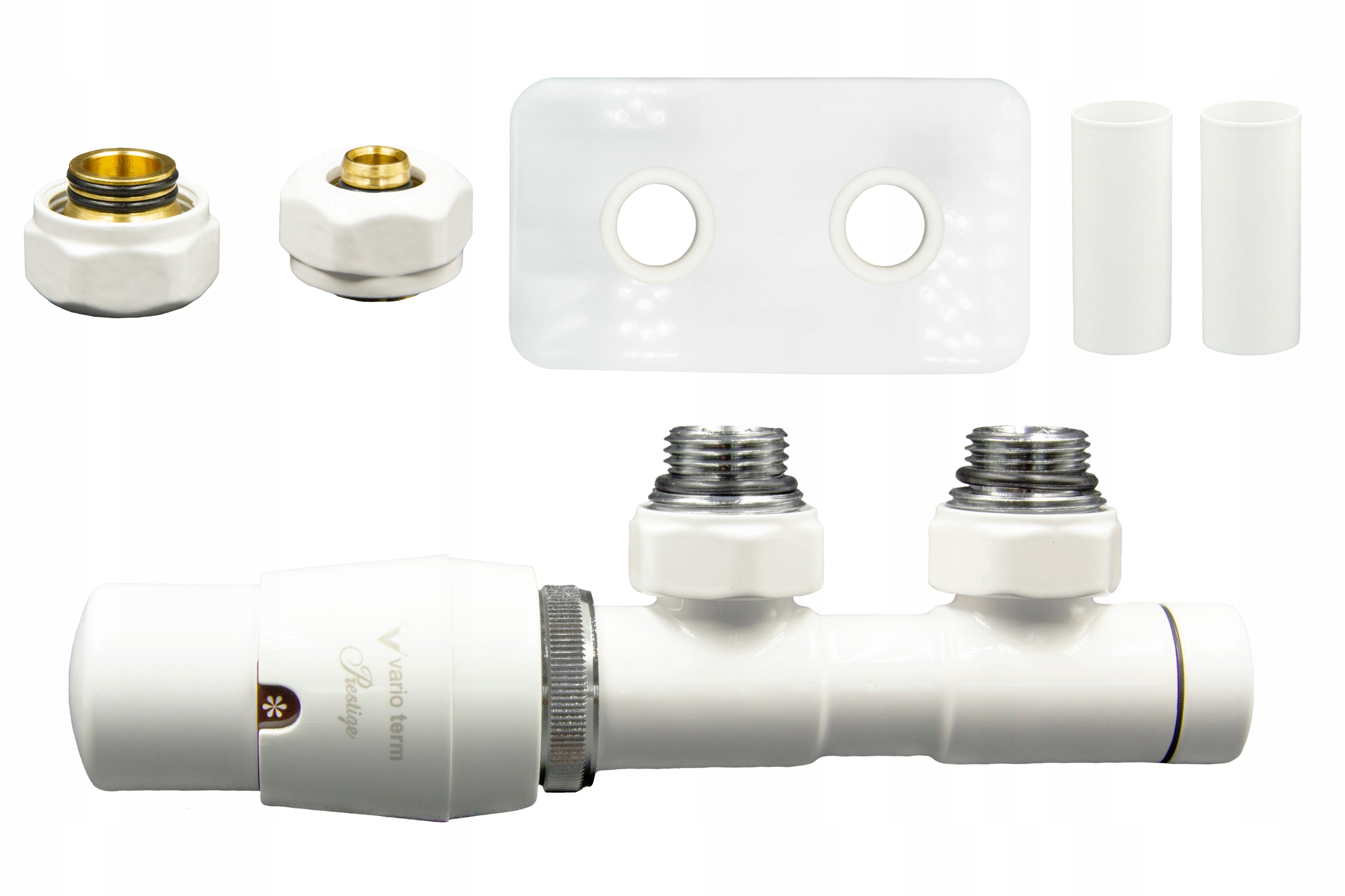 Termo ventil Twins 50mm biely + PEX konektory + rozeta