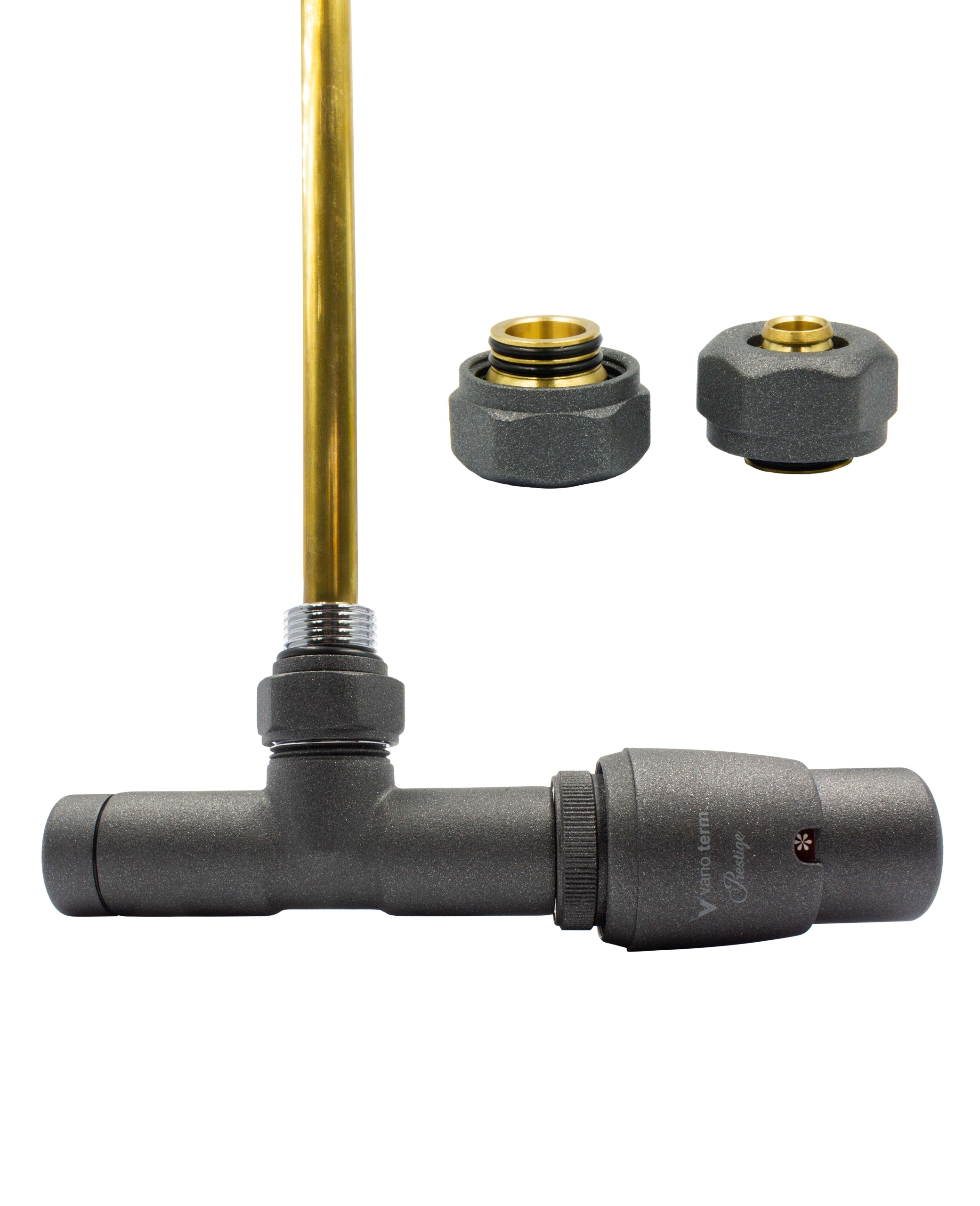 Kompozitný termo ventil Unico graphite str + PEX vpravo