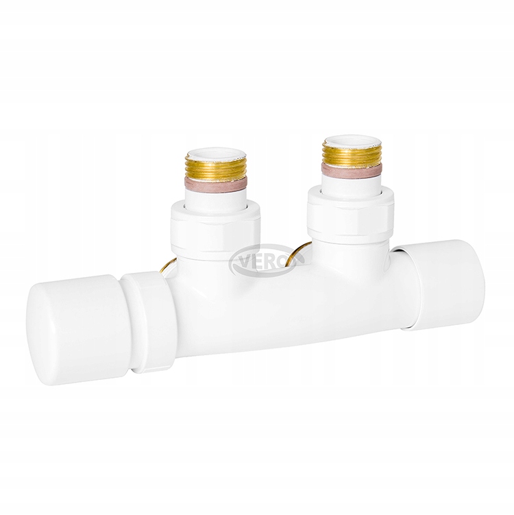 DUO teleso termostatického ventilu v ľavom uhle, biele