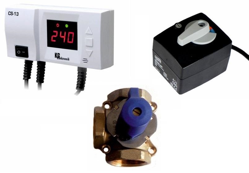 1 "trojcestný ventil + pohon 230 V + regulátor