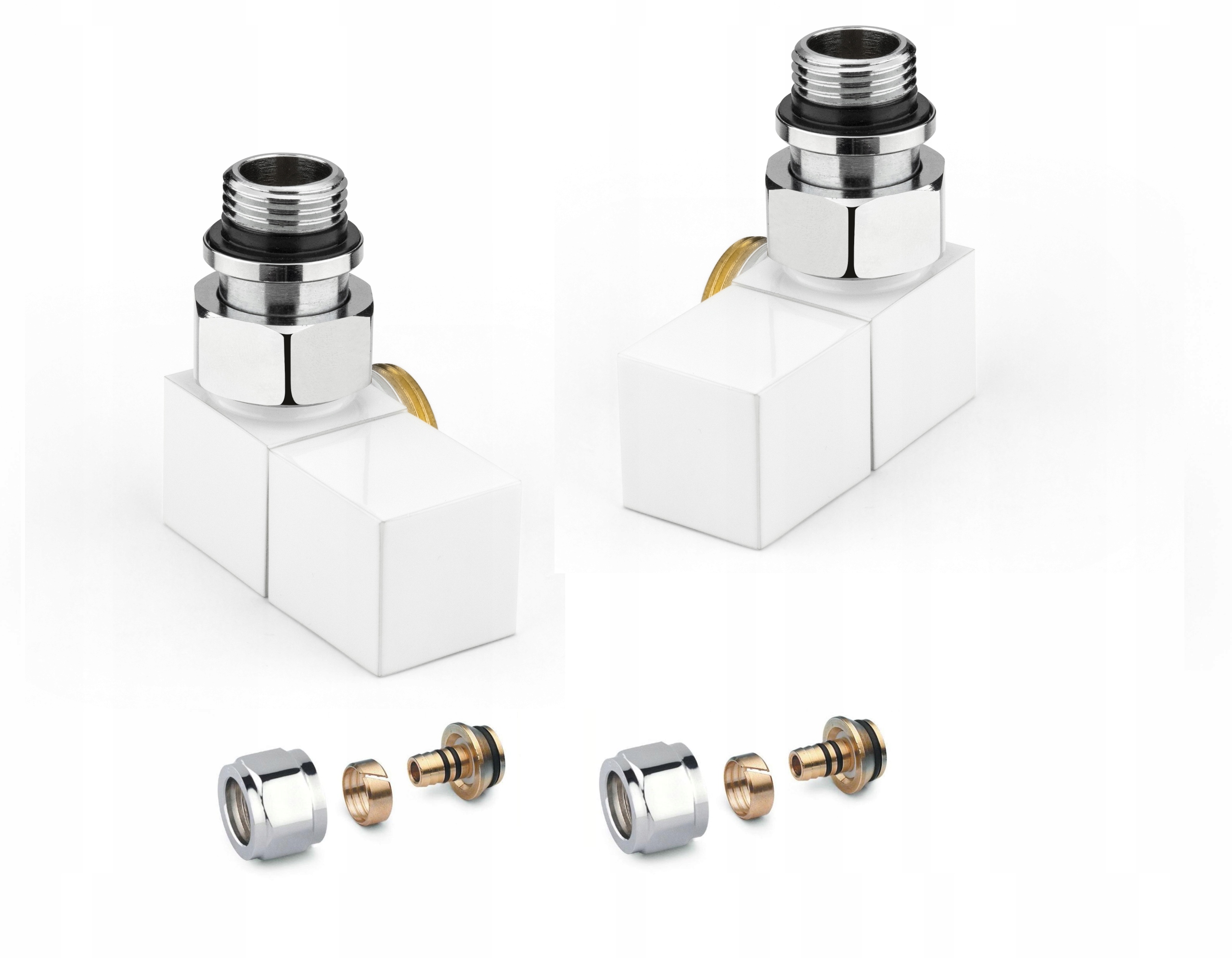 Radiátorové ventily APM SQUARE Axial White PEX