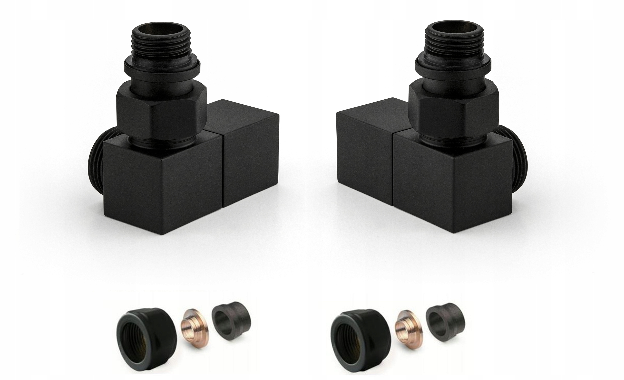 Radiátorové ventily APM SQUARE Axial Black COPPER