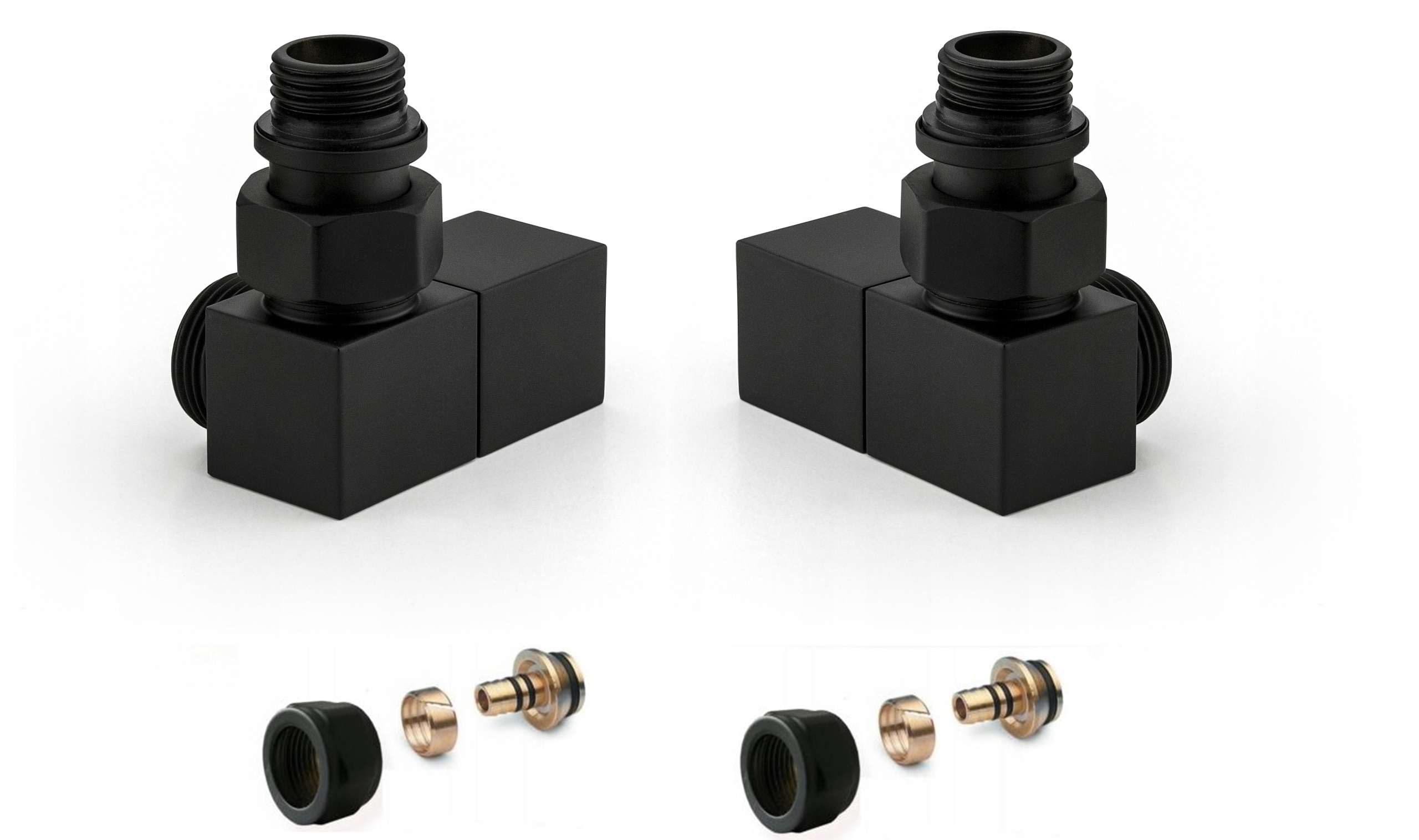 Radiátorové ventily APM SQUARE Axial Black PEX