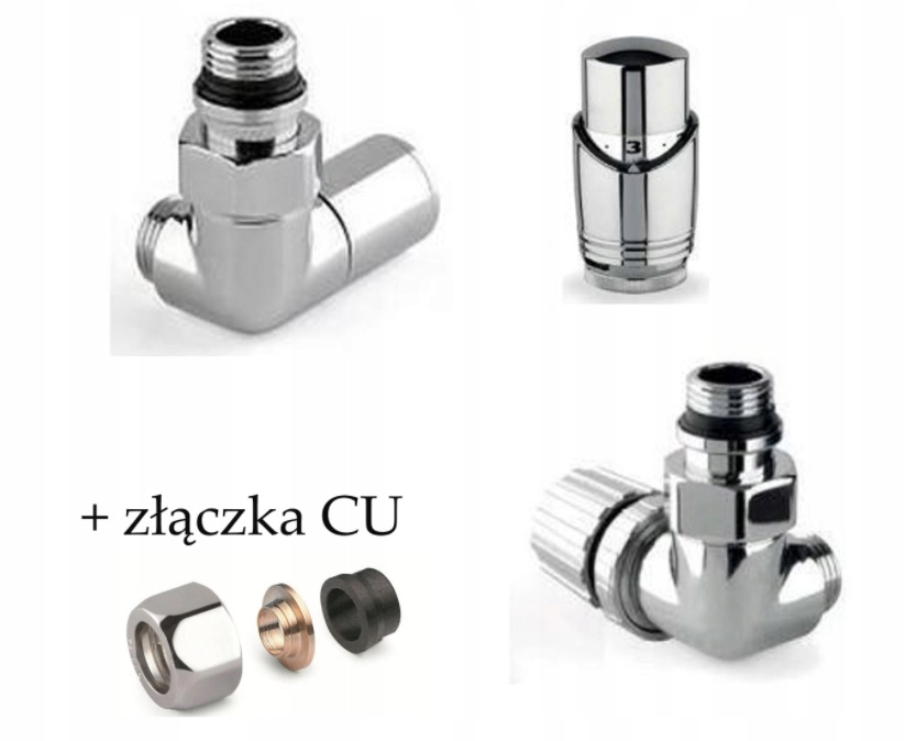 Ventily chladiča, termostat APM chrómová meď vpravo