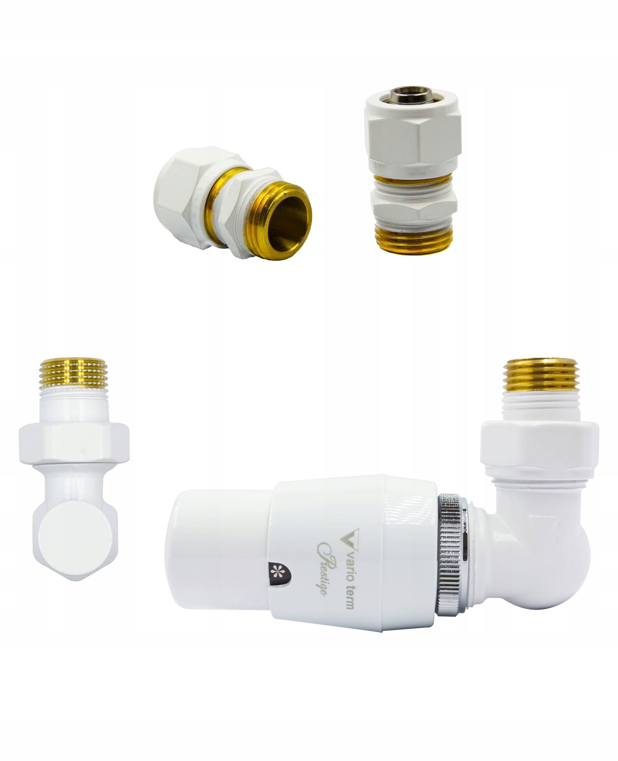 Termo-3-cestné ventily Master + PEX16 biela vpravo