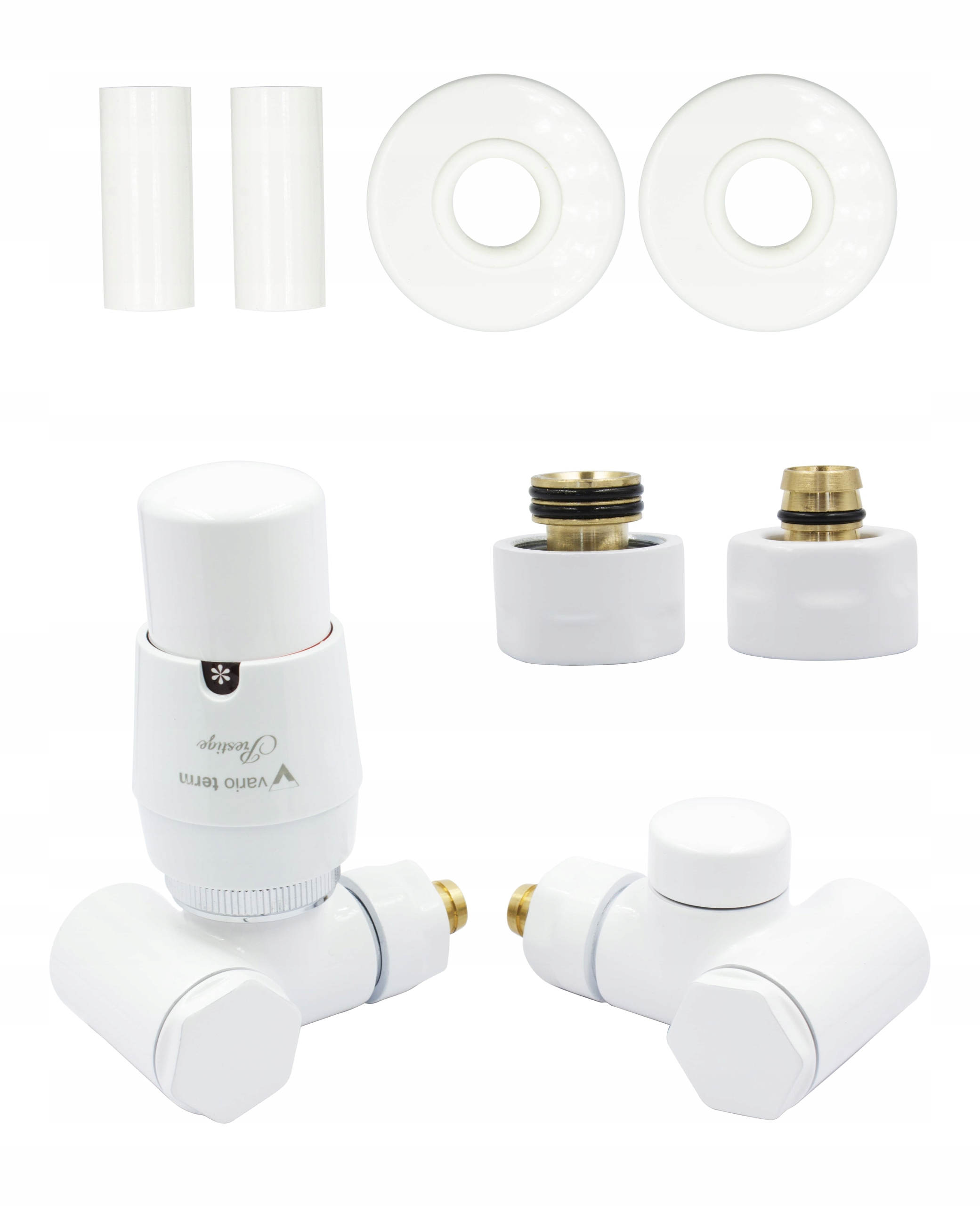 Termostatické ventily INTEGRA biela + PEX konektory + rozety