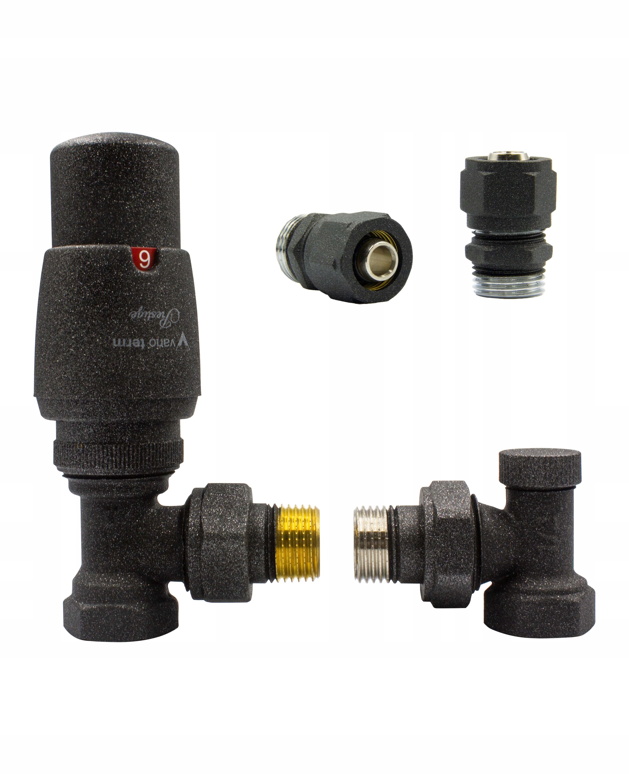 ELEGANT termostatické ventily antracit + Pex16mm