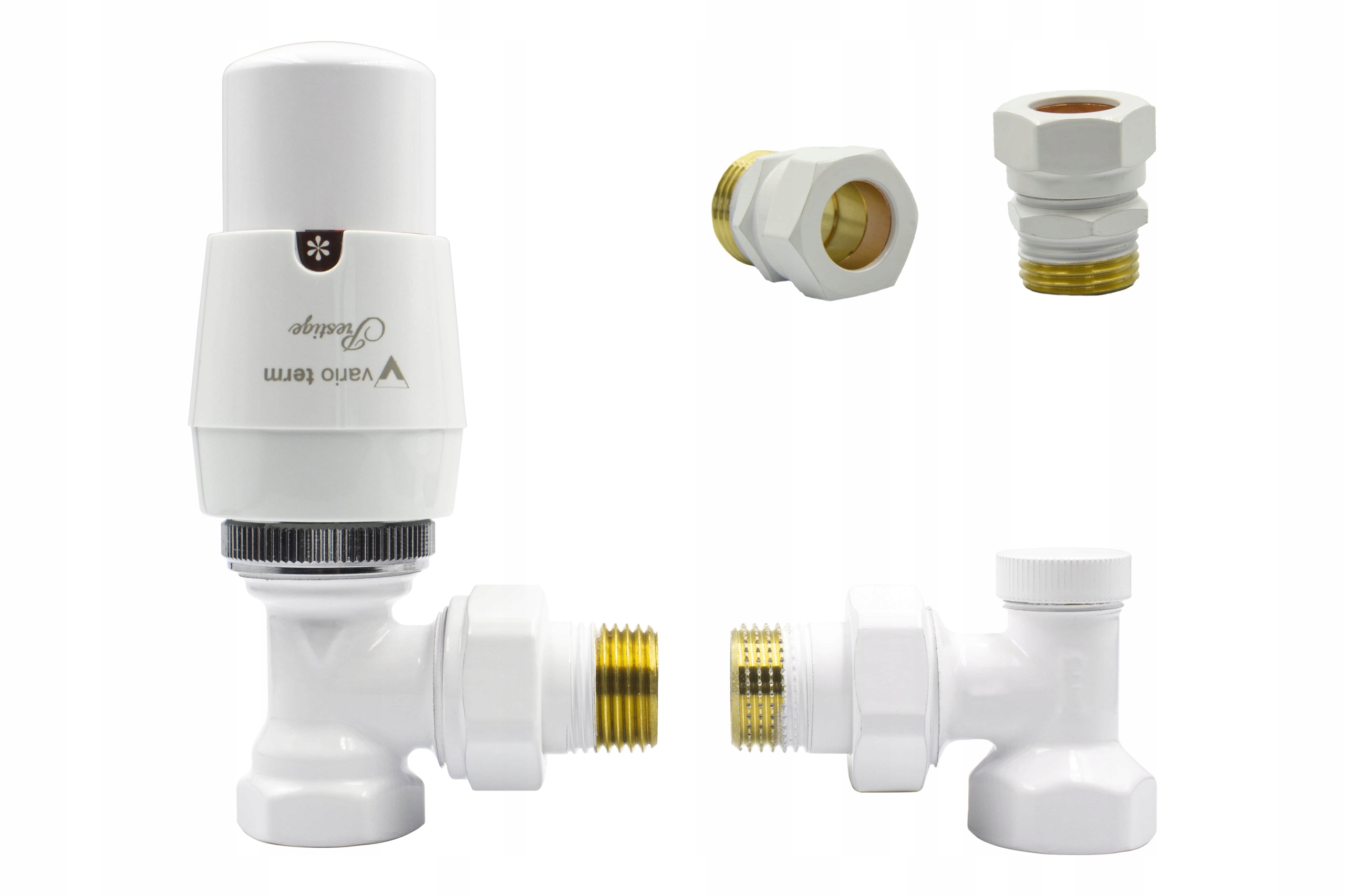 Termostatické ventily ELEGANT biele + Cu 15mm