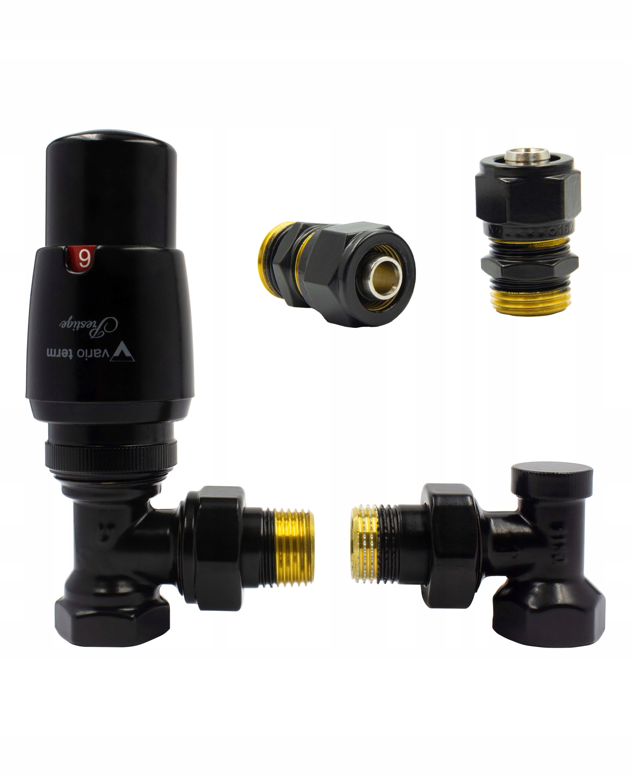 ELEGANT termostatické ventily čierna matná + Pex16mm