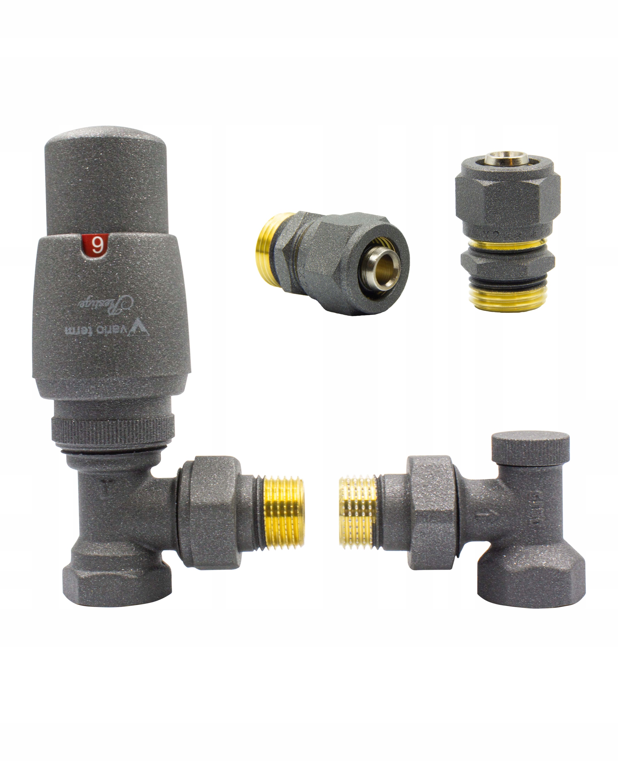 ELEGANT grafit str + termostatické ventily Pex16mm