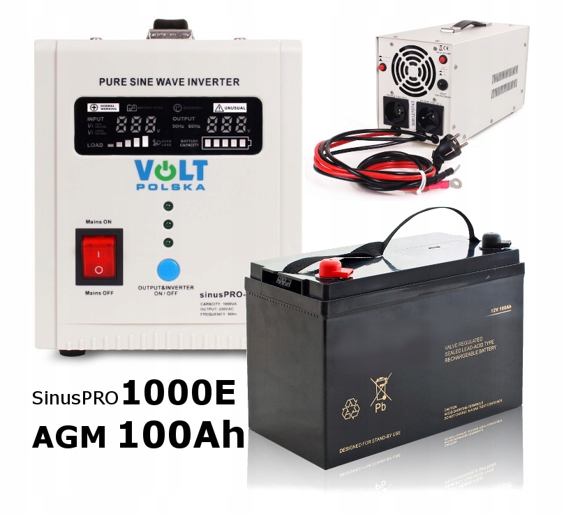 Sada pre NÚDZOVÉ NAPÁJANIE CO UPS 1000 W AGM 100 Ah