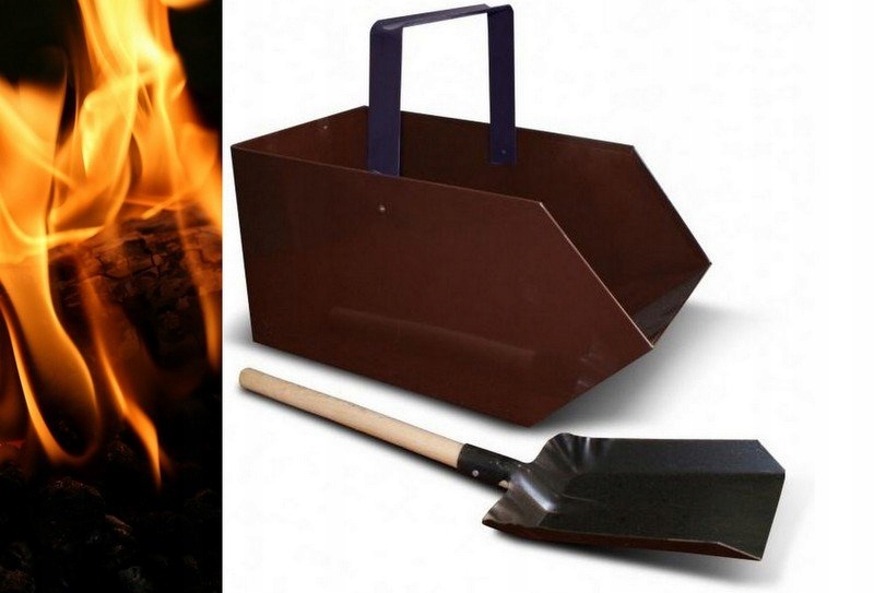 Na čistenie krbu ZOSTAVA – Krbová súprava, uhoľná baňa, kozubová lopatka
