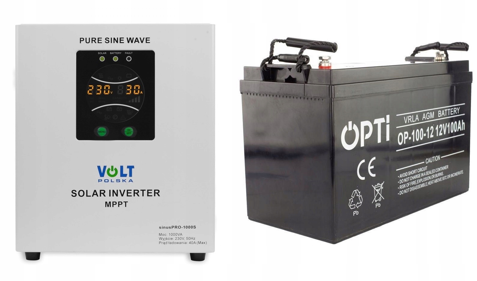 Fotovoltaika - Sinus Pro 1000s 12/230V 1000W 40A + 100AH Sada