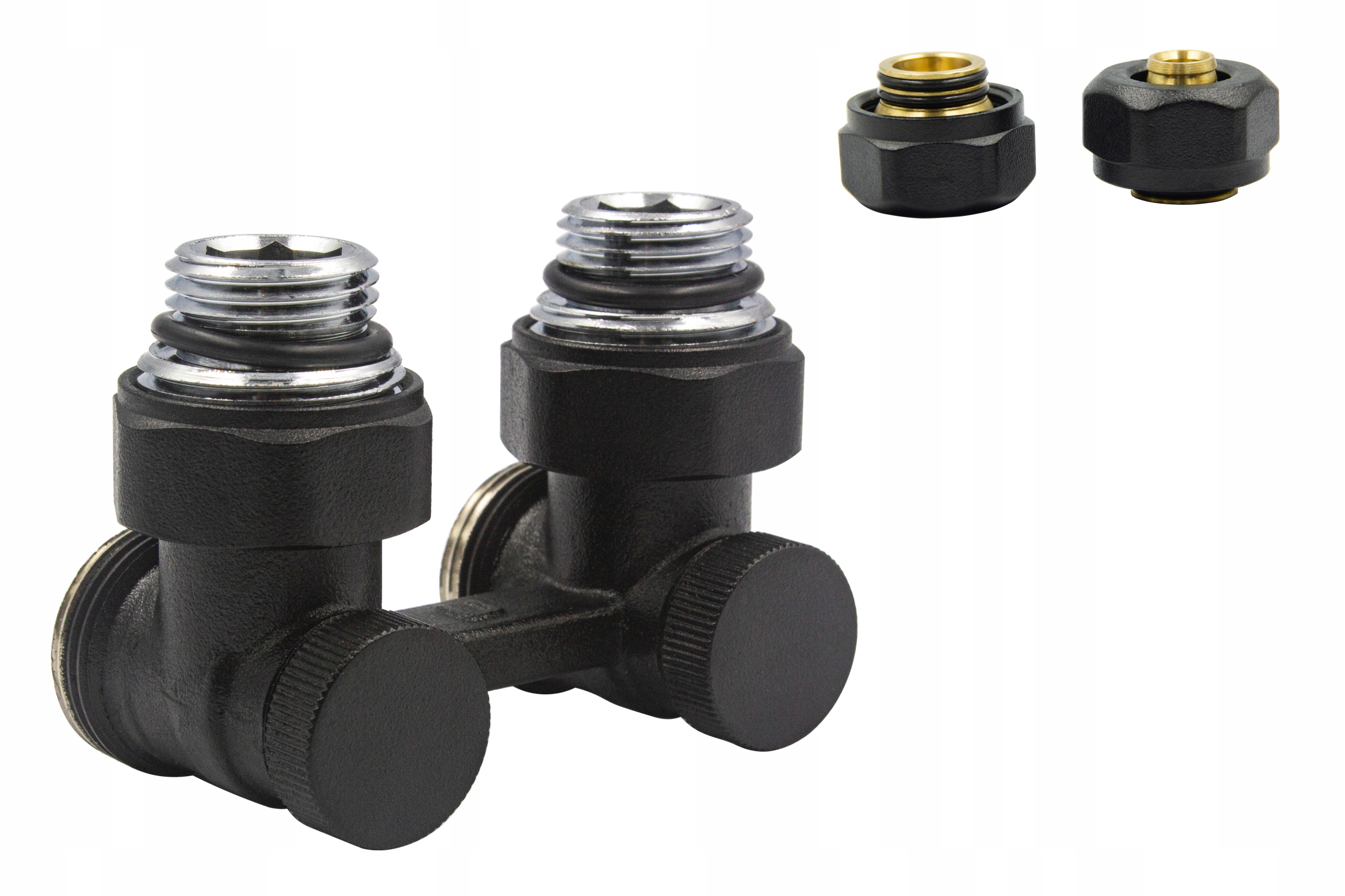 Uhlová inštalačná sada PREMIUM čierna str + PEX16mm
