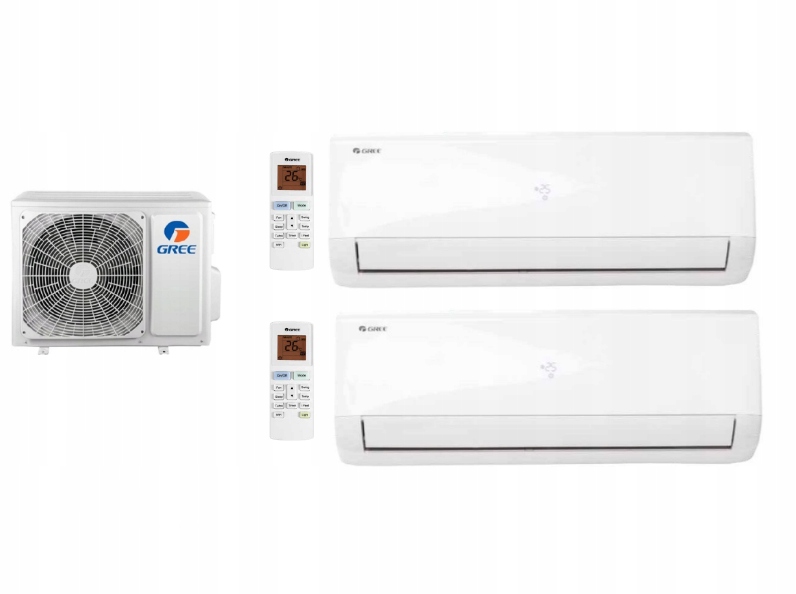 Multi sada GREE BORA 2 × 2,5 kW, agregát 2 × 25m2 5 kW
