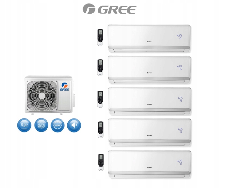 GREE LOMO LUXURY multi sada 3x 2,1kW + 3,5kW + 5,1kW
