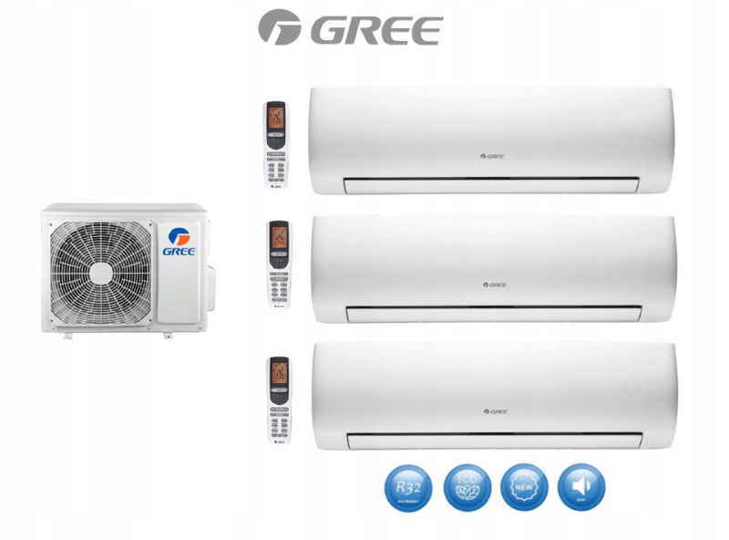 Multi sada GREE MUSE 2,5kW + 2x 3,2kW agregát. 7kW