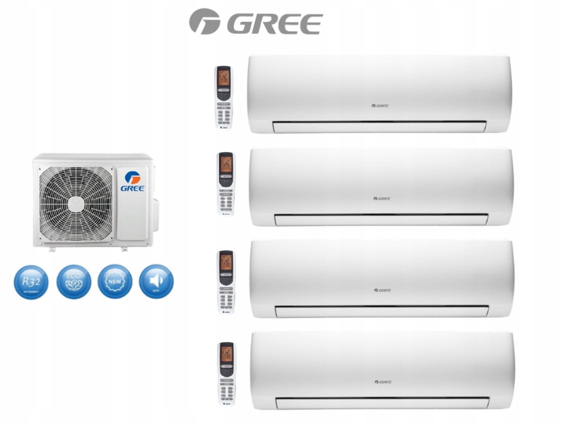 Multi GREE MUSE 4x sada 2,5 kW 4 × 25m2